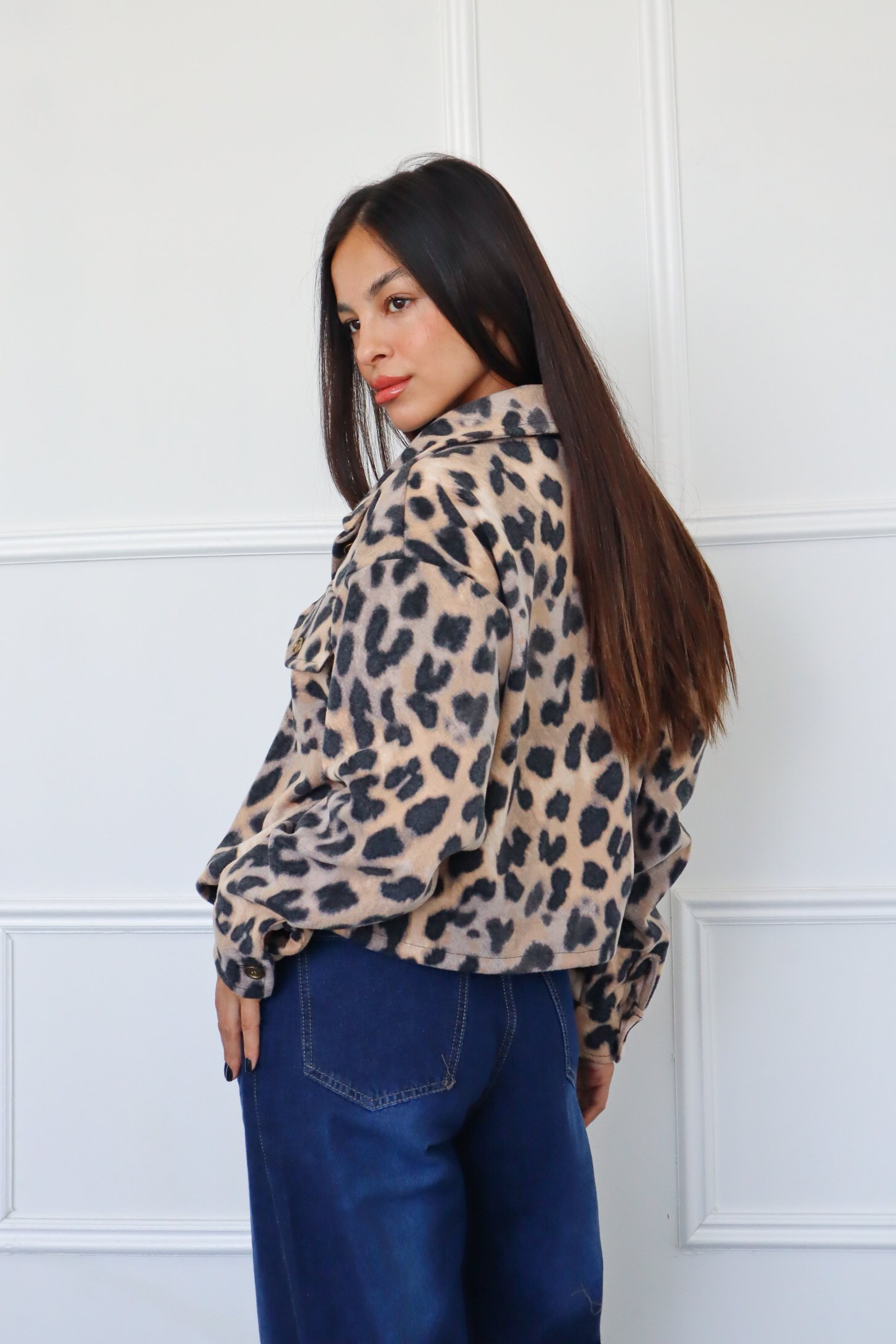 CAMPERA DE PAÑO ANIMAL PRINT