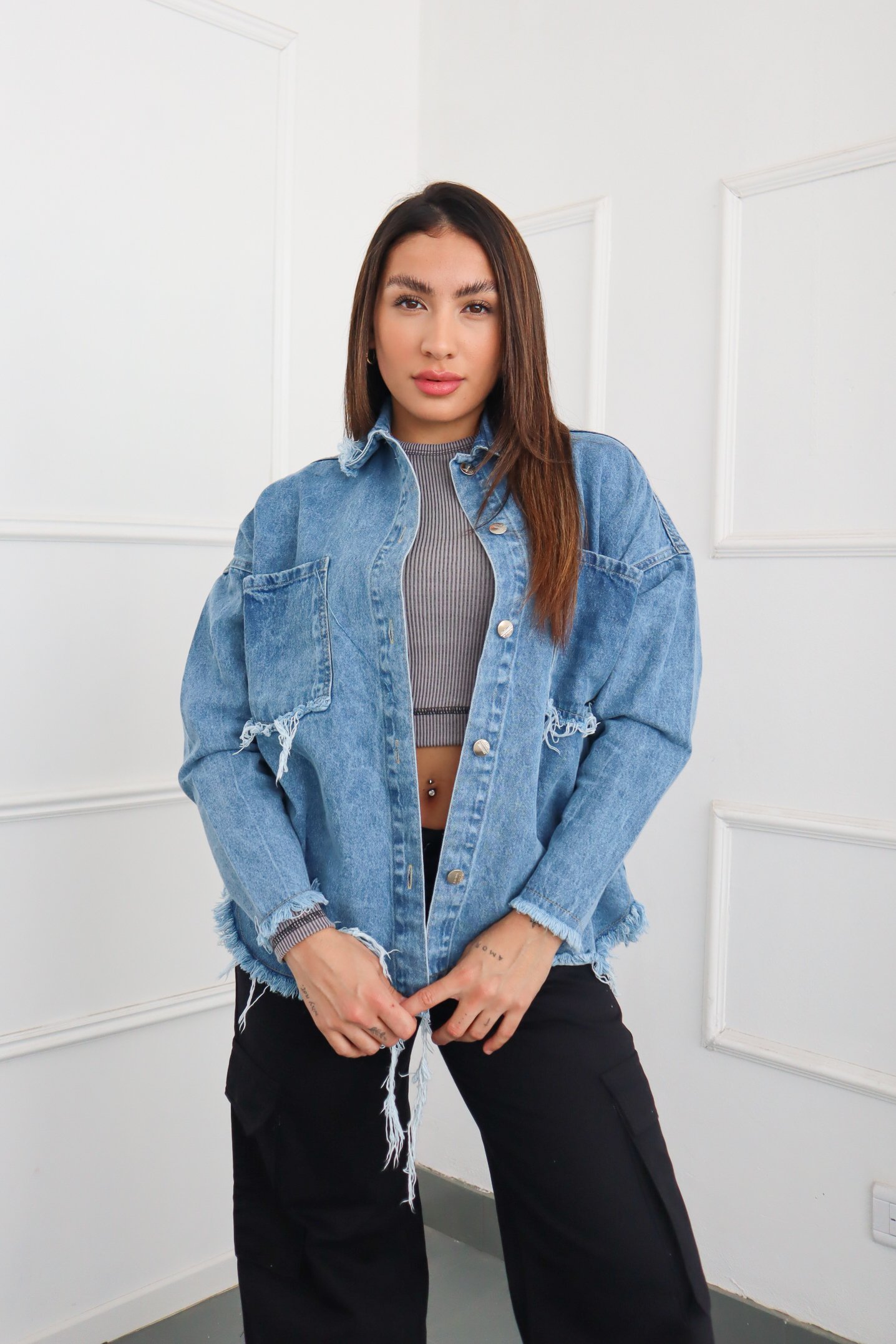 CAMISACO DEFLECADO JEAN NEVADO