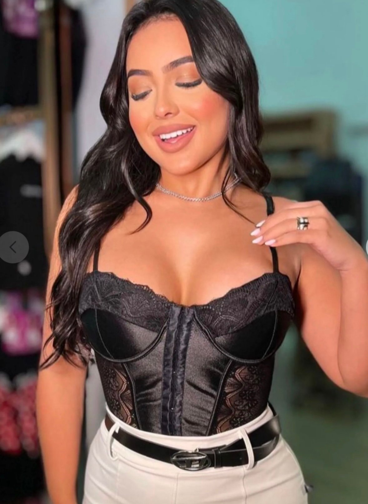 CORSET SATÉN Y ENCAJE