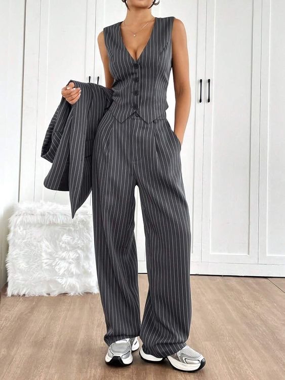 CHALECO SASTRERO RAYADO