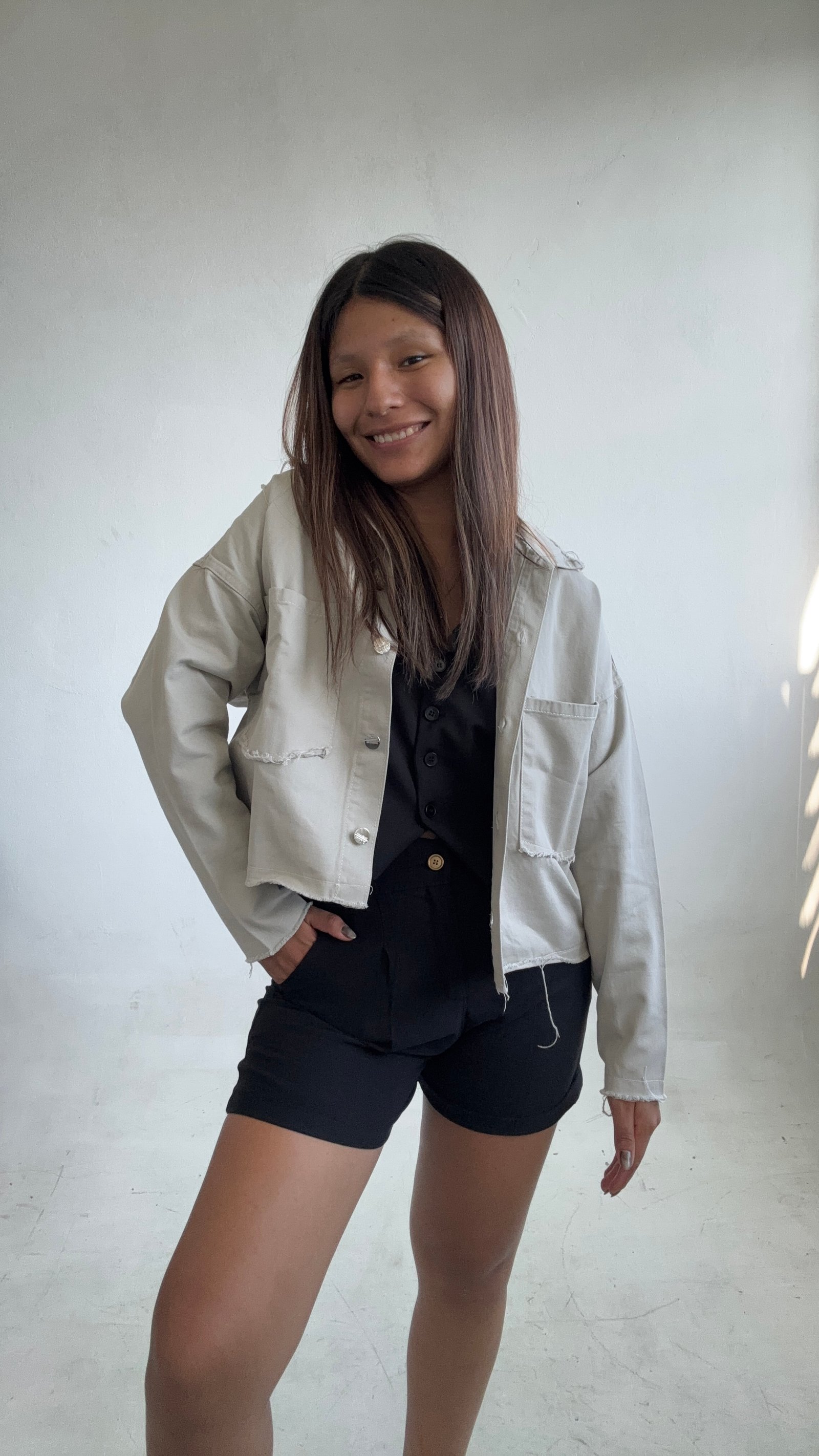 CAMISACO CORTO DE GABARDINA