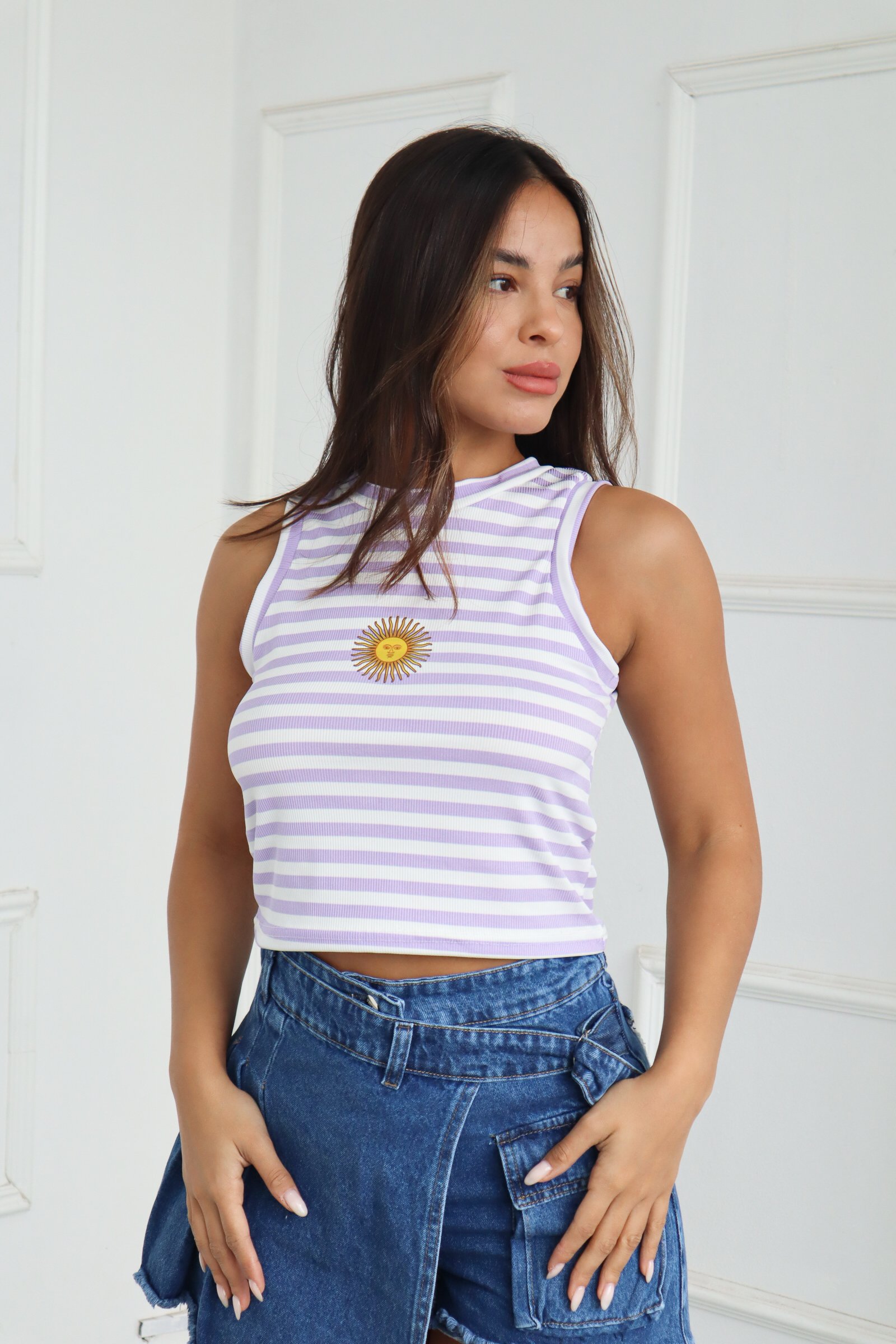 TOP MUSCULOSA SOL DE MAYO RAYAS GRUESAS