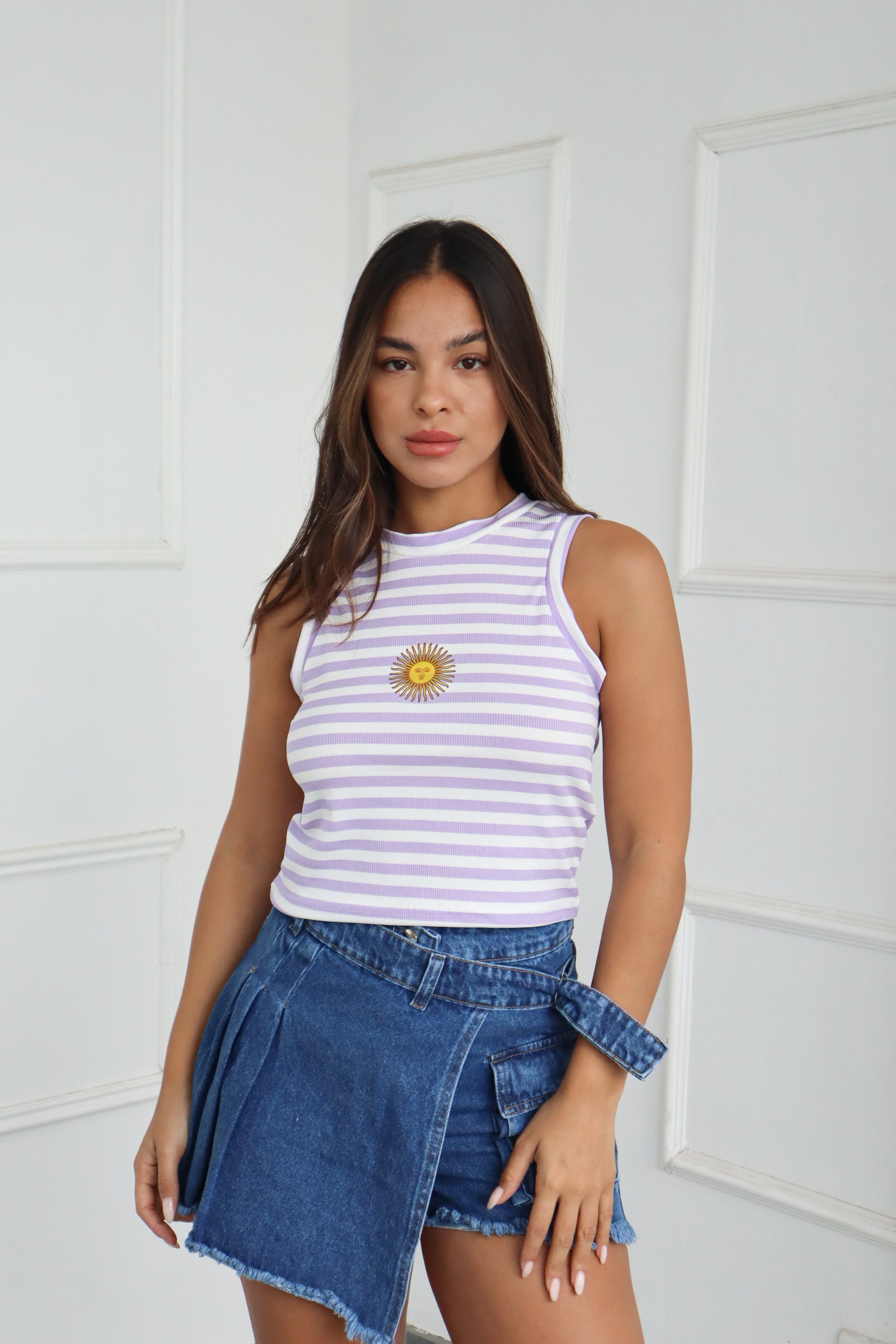 TOP MUSCULOSA SOL DE MAYO RAYAS GRUESAS