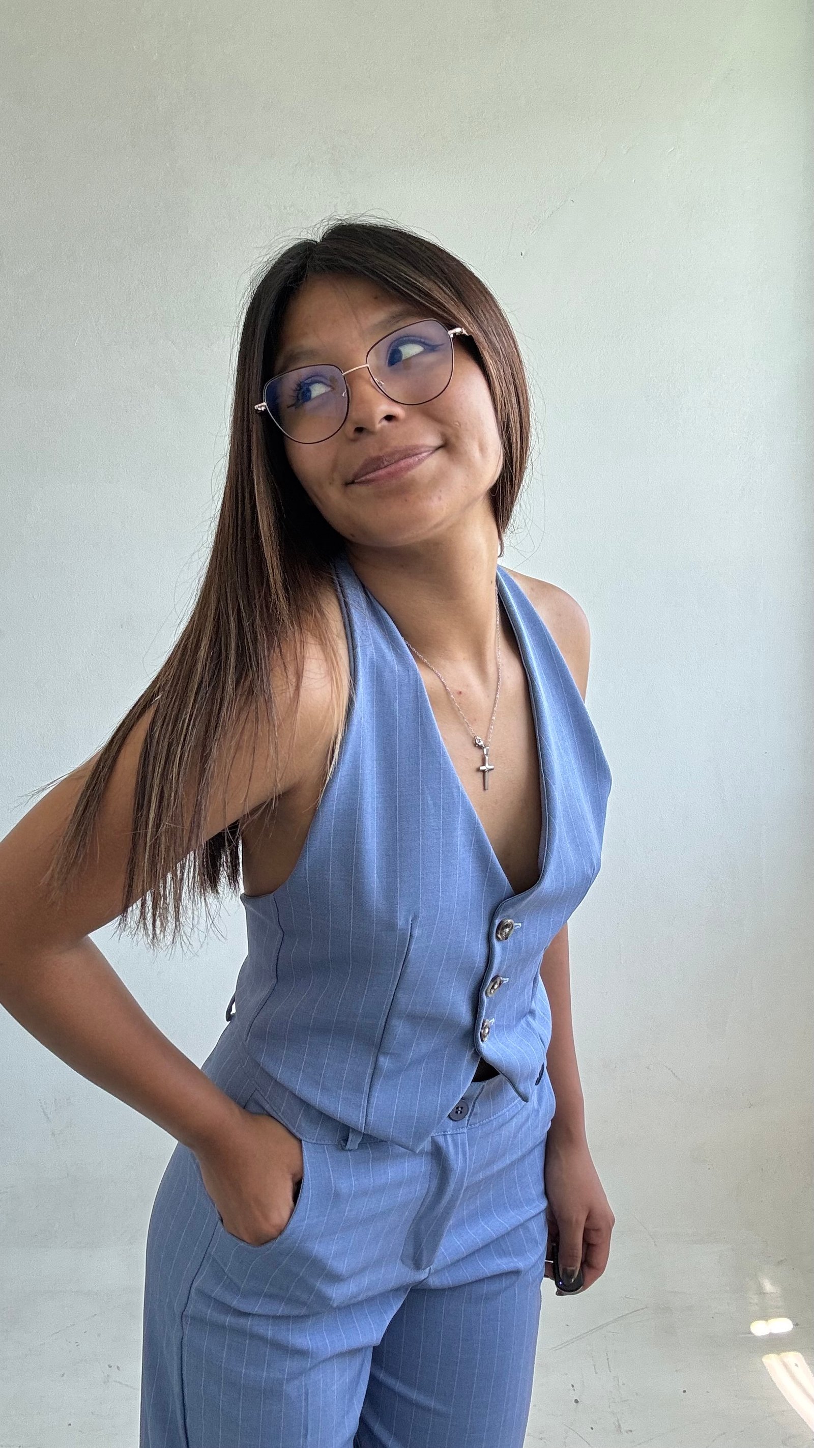 CHALECO CON HEBILLA A RAYAS