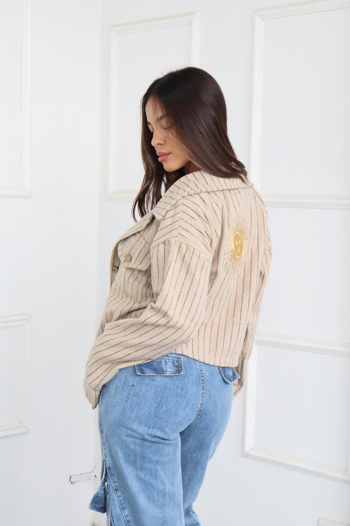 CAMPERA RAYADA SOL DE MAYO BORDADO