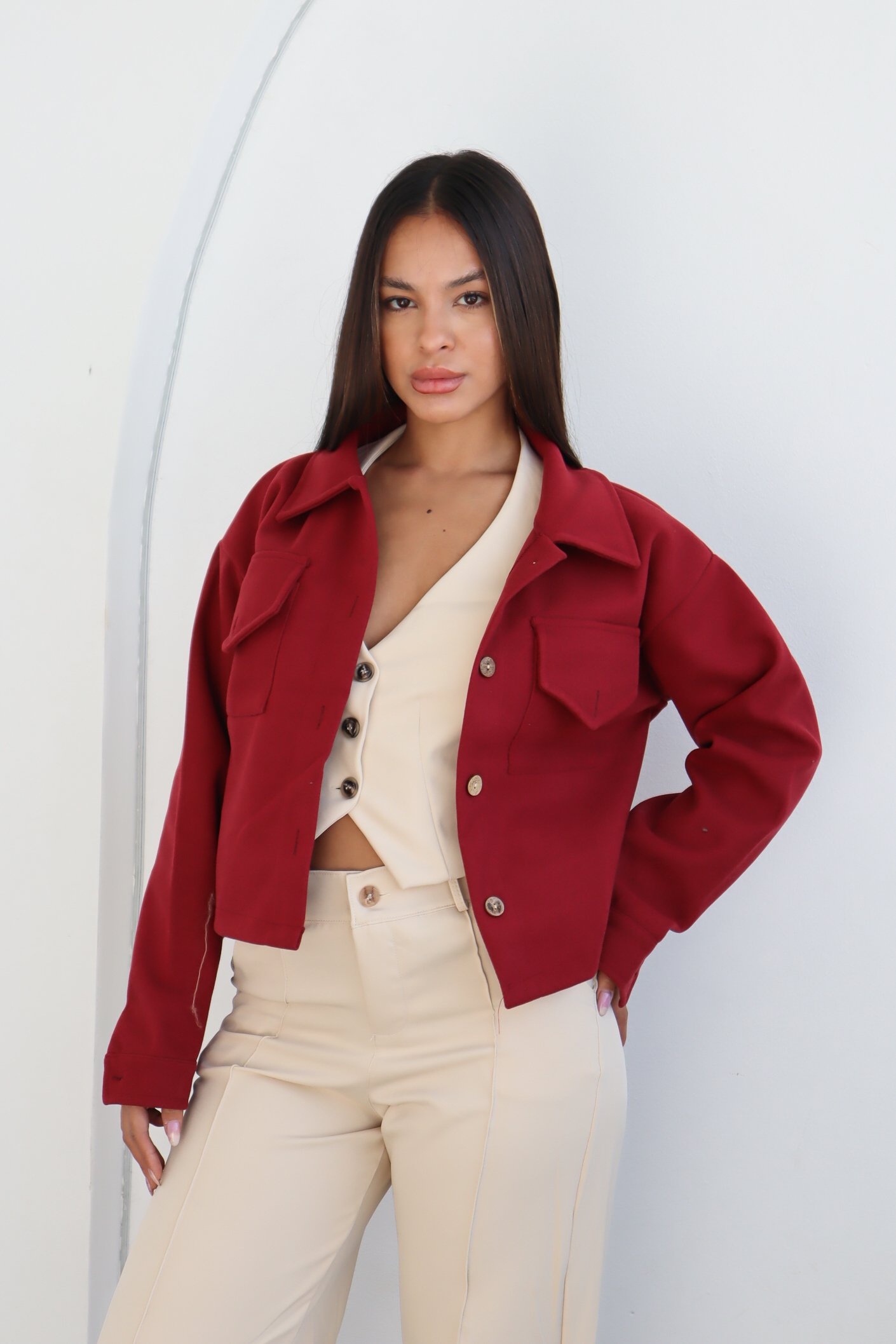 CAMPERA CORTA DE PAÑO GRUESO