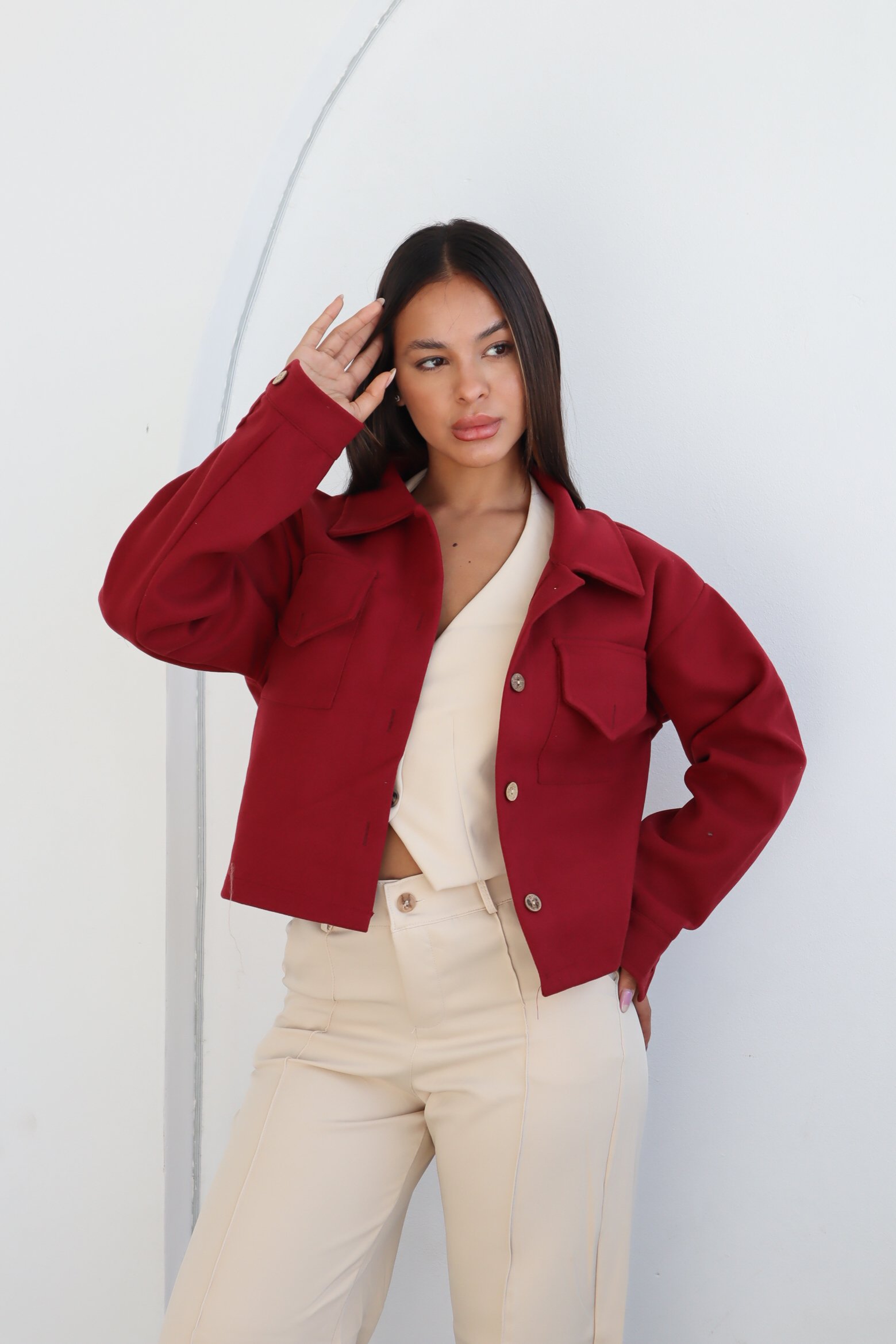 CAMPERA CORTA DE PAÑO GRUESO