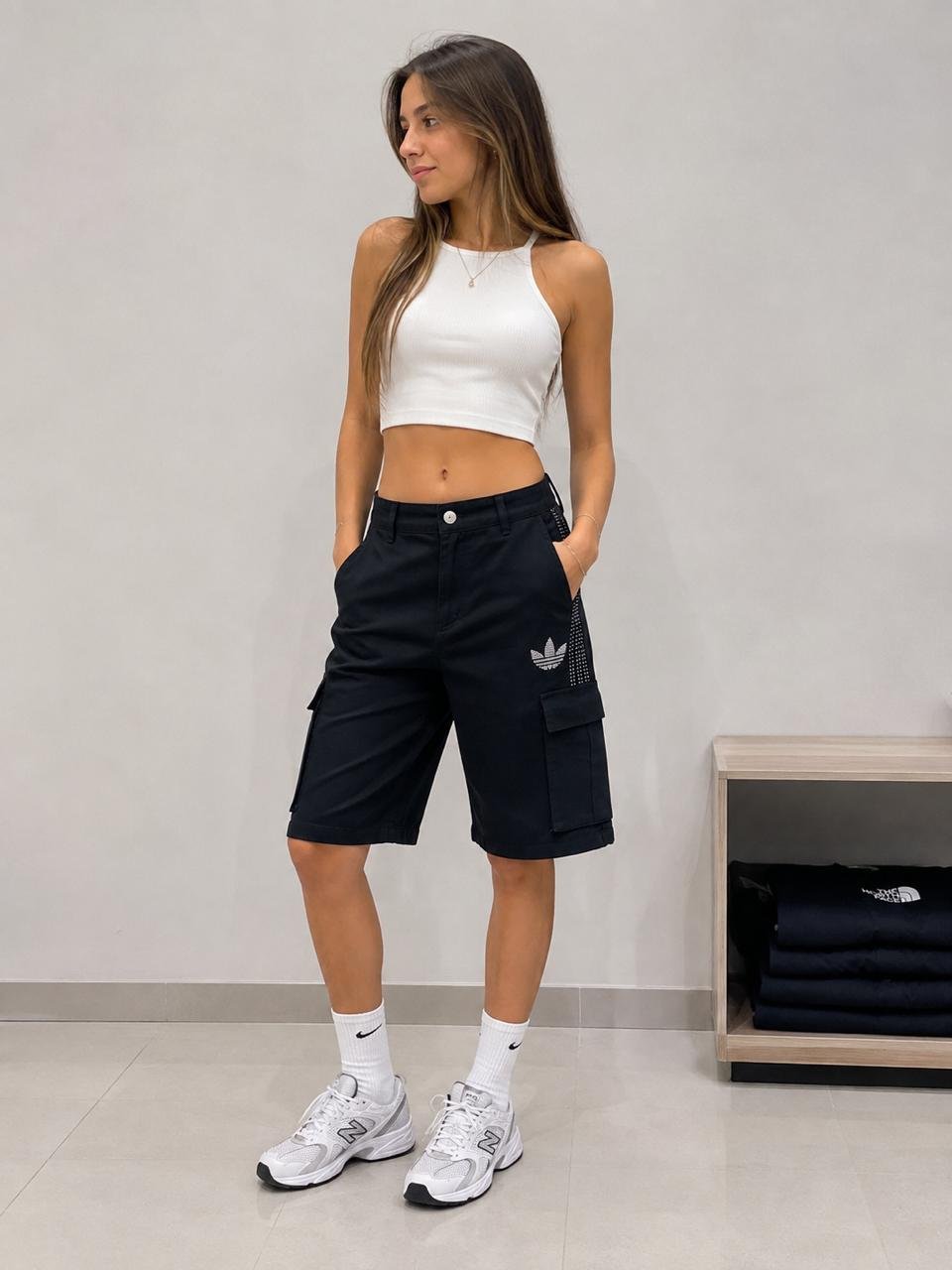 BERMUDA NEGRO CON BRILLO unisex