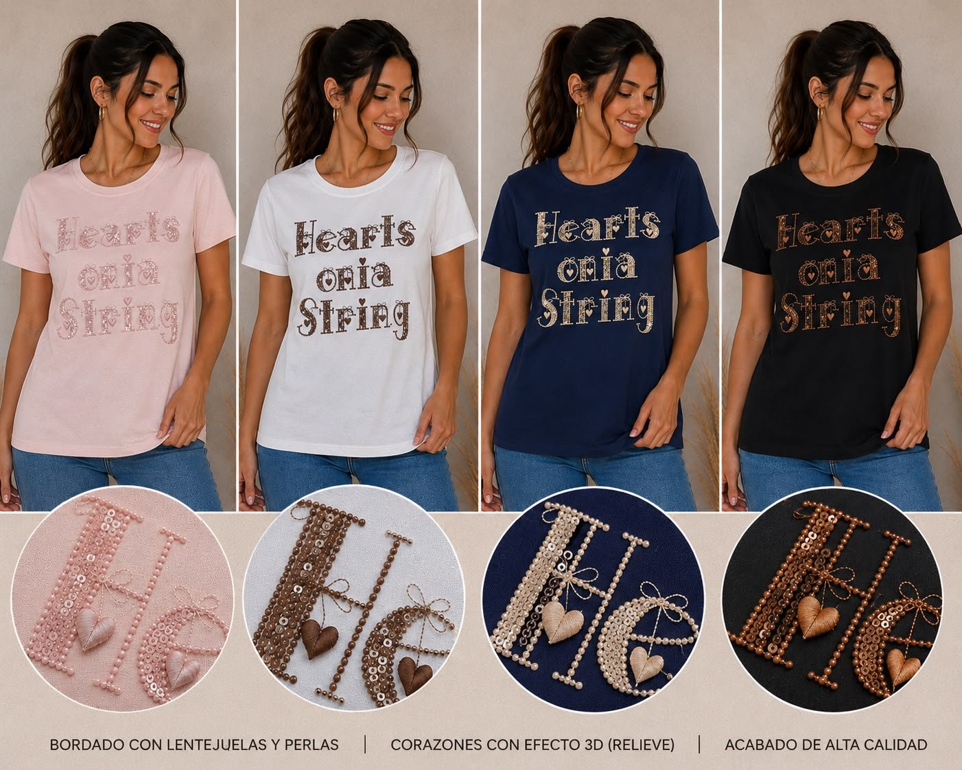 REMERA IMPORTADA 3D "HEARTS"